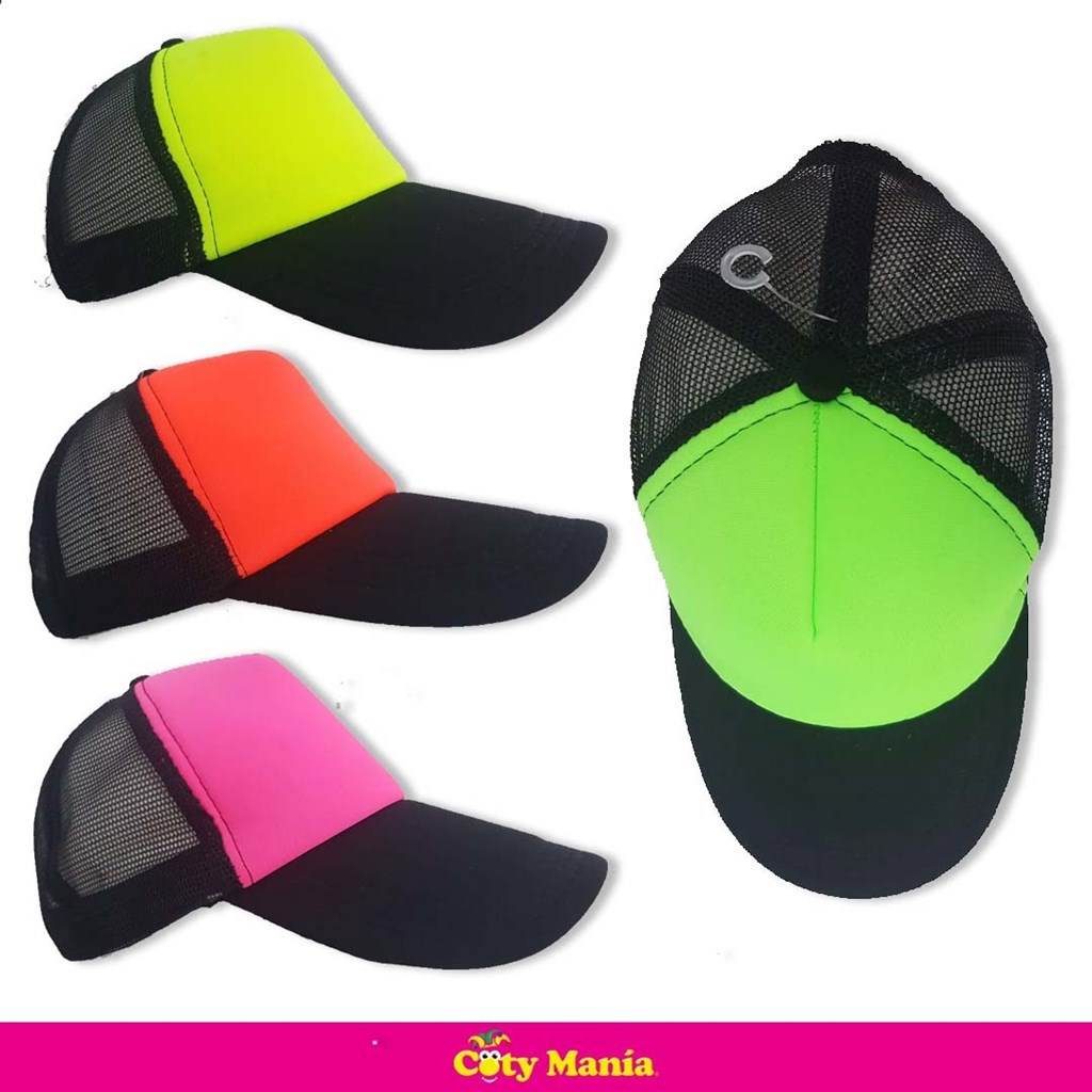 Gorro Visera Negra Frente Fluo 4 Colores X 1U